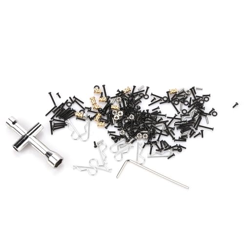 252PCS Stainless Steel M1.4 Assorted Screw, Pin and Nut Kit with Tool for 1/24 RC Crawler Car, Compatible for Axial SCX24