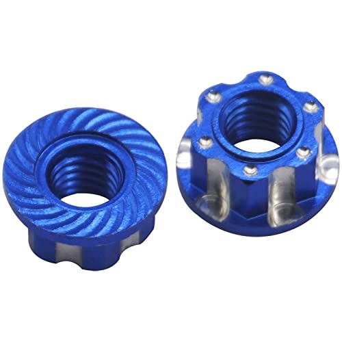 4Pcs Hexagonal Nuts, M4 Aluminum Alloy RC Wheel Hex Nuts Compatible with HSP Sakura D3 D4 1/10 RC Car (Blue) - color: Blue