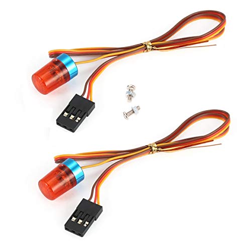 Ultra Bright LED Police Rotating Flashing Light for RC Model Police Firefighting Ambulance Car Lighting (2Pack Red) - color: 2 Pack, Red 13x18mm