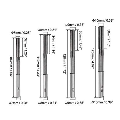 uxcell Chucking Reamer Set Lathe Machine Reamer Straight Flute Milling Cutter High Speed Steel H8 Tolerance (2mm 3mm 4mm 5mm 6mm 7mm 8mm 9mm 10mm) 9pcs - style: H8