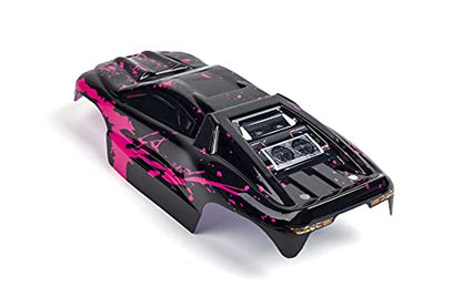 Custom Body Muddy Hot Pink Over Black Style Compatible for e-Revo Mini 1/16 Scale RC Car or Truck (Truck not Included) ERMN-HP-01