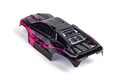 Custom Body Muddy Hot Pink Over Black Style Compatible for e-Revo Mini 1/16 Scale RC Car or Truck (Truck not Included) ERMN-HP-01