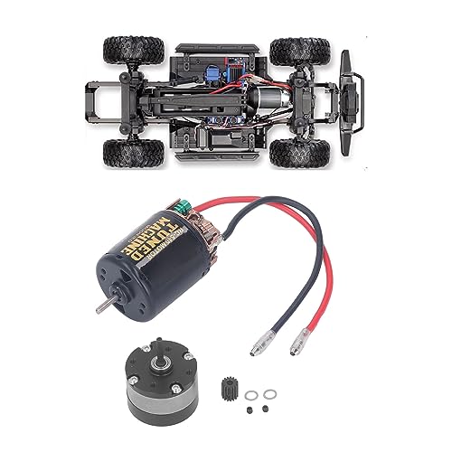 RC Car Universal 540 Brushed Motor with 1/3 Reduction Planetary 13T 80T for 1/14 Tractors 1/10 Crawler Car DIY Modifications (80T)