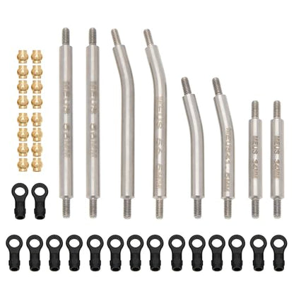 MEUS RACING TRX4M Links Aluminum High Clearance Links Set for Traxxas 1/18 TRX4M Defender Bronco RC Crawler (Silver, Defender Bronco)