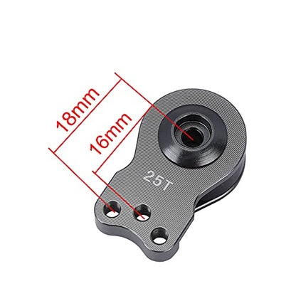 DJX Aluminum 25T Servo Saver 3 Holes Adjustable Hi-Torque Servo Horn for 1/8 1/10 Remote Control Car Boat (Titanium) - color: Titanium