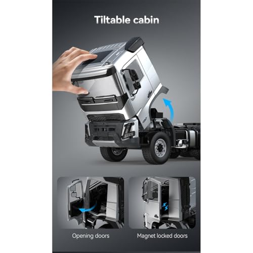 1/14 6x4 RC Heavy-Duty Cargo Tractor Truck, 2.4G Full-Proportional 2.5KM/H RWD RC Semi Truck with Lights, Remote Control Semi-Trailer Truck RC Construction Vehicle Gift -RTR - style: 1/14 6x4 RC TractorTruck