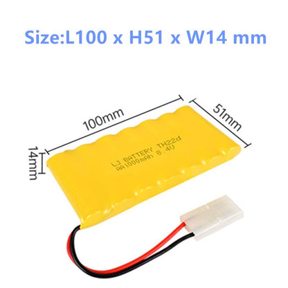 8.4V 1000mAh NI-CD Battery Pack Rechargeable AA Battery with Standard Tamiya Connector for RC Car RC Truck Tank 2 Pack with USB Charger
