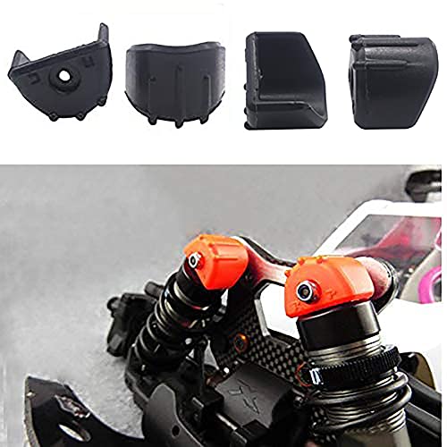 4Pack ShareGoo RC Shock Absorber Cap Protector Guards Anti-Collision Cap Compatible with 1/8 RC Car HSP HPI Axial Traxxas Redcat Racing Monster Truck Buggy (Black) - color: Black
