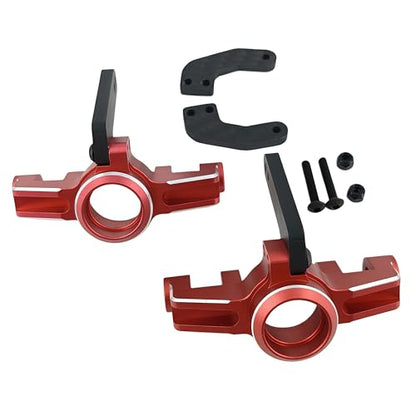 Front Steering Knuckles Caster Blocks for ARRMA Mojave Kraton 4S (Red) | Aluminum,1/8,1/10,Outcast,BLX,ARA330792,Front Hubs,CNC Machined,High Strength,Precision Fit,Wear Resistant,RC Upgrade - color: Red