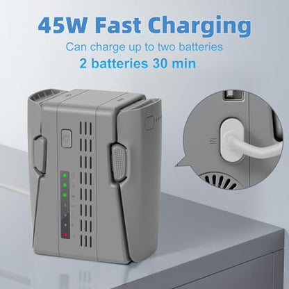 Battery Charger for DJI Neo 2 Drone Battery Charging Hub Dual Channel Vertical Charger Pack Station Base (Grey,1pcs)