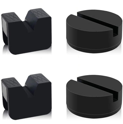 2 Types Jack Stand Pads Adapter 3 Ton Universal Rubber Slotted Frame Rail Pinch welds Protector for Jack Stand (4 Pack)