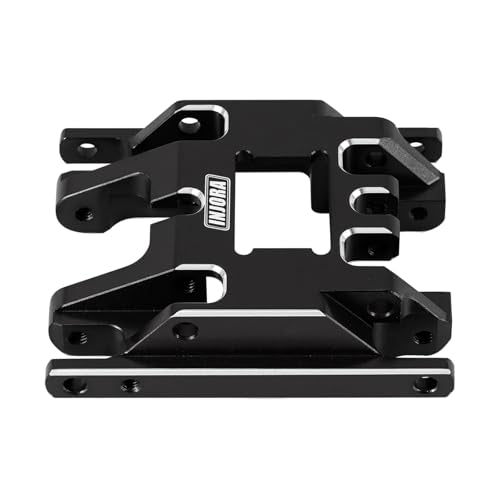 INJORA Aluminum Skid Plate Transmission Mount 17g for 1/18 RC Crawler TRX4M - color: Black Aluminum