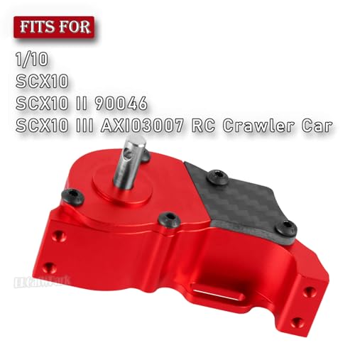 RC LCG Transmission Gearbox Upgrades Part for 1/10 SCX10 SCX10 II 90046 SCX10 III AXI03007 RC Crawler Car,Aluminum Low Center of Gravity highperformance Transmission Gearbox,Red - color: Red - (Gearbox)