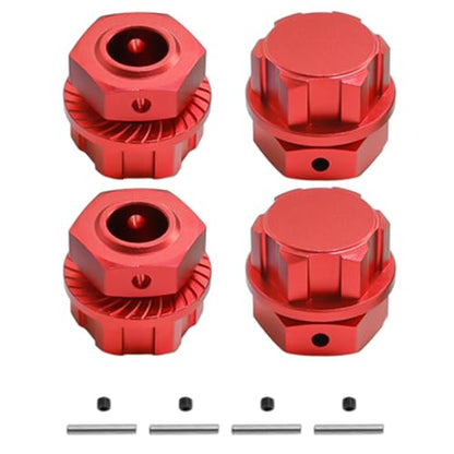 Aluminum Wheel Hex Adapter & Wheel Nut 24mm for Arrma 1/5 KRATON 8S BLX,Outcast 8S BLX Upgrades Parts,Wheel Hub Adapter Parts # ARA310928# ARA310929 (Red) - color: red