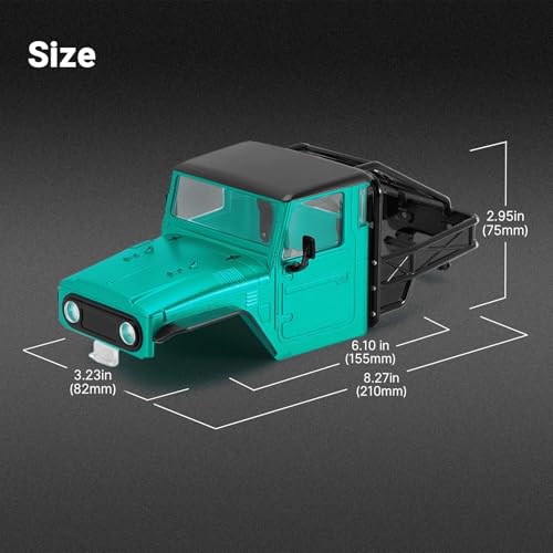 RC Spare Part Compatible with TRX4M for Defender for Bronco Hard Body Shell with Cage for 1/18 RC Crawler Car Upgrade Accessories(Green) - size: Green