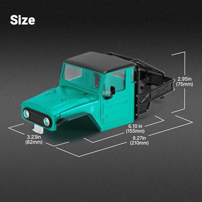 RC Spare Part Compatible with TRX4M for Defender for Bronco Hard Body Shell with Cage for 1/18 RC Crawler Car Upgrade Accessories(Green) - size: Green
