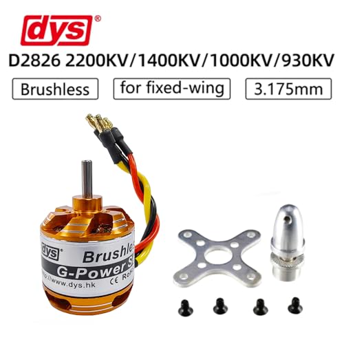 DYS D2826 2200KV/1400KV/1000KV/930KV Brushless Outrunner Motor 2-3S for Multicopter RC Aircraft Fixed-Wing UAV（D2826 1000KV） - color: D2826 1000KV