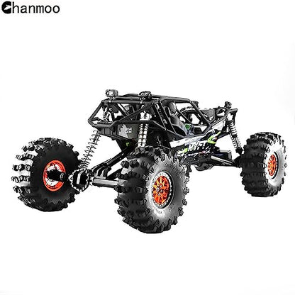 2.2 RC Crawler Tires OD 5.91'' and Beadlock Wheels Rims Set (Orange) | Soft Rubber Mud All Terrain Tyres For 1/10 1/8 Crawler Car Truck Traxxas TRX4 Axial SCX10 II Tamiya Gen8 4PCS - color: Orange