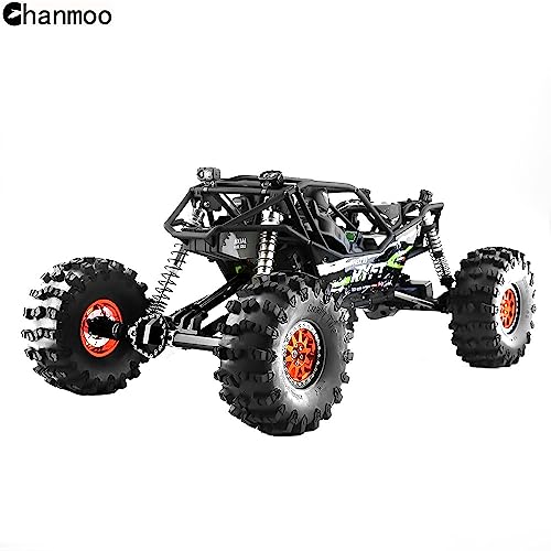 2.2 RC Crawler Tires OD 5.91'' and Beadlock Wheels Rims Set (Orange) | Soft Rubber Mud All Terrain Tyres For 1/10 1/8 Crawler Car Truck Traxxas TRX4 Axial SCX10 II Tamiya Gen8 4PCS - color: Orange