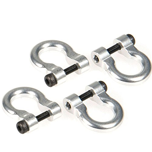 QUE-T 4 Pcs Aluminum Tow Shackle for 1/10 Scale TRX-4 Crawler Car (Silver)