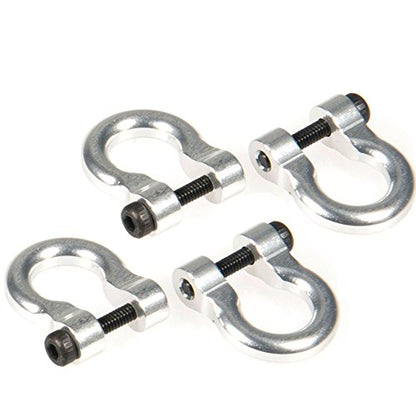 QUE-T 4 Pcs Aluminum Tow Shackle for 1/10 Scale TRX-4 Crawler Car (Silver)