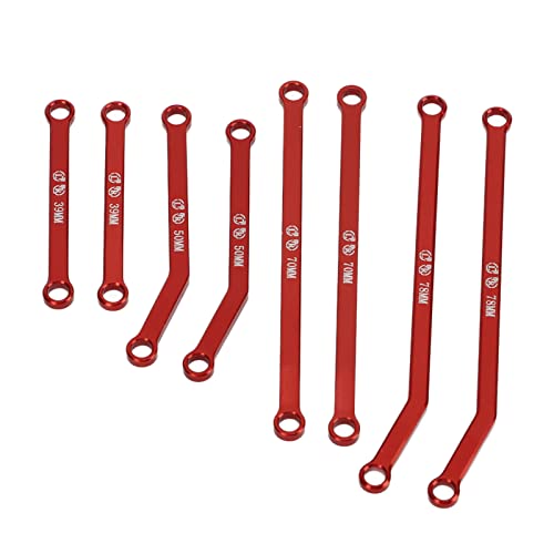 RiToEasysports Aluminum Alloy High Clearance RC Links Set Steering Linkage Rod with Anti Wear Precision Manufacturing for AXIAL SCX24 1/24 RC Crawler (Red) - color: Red