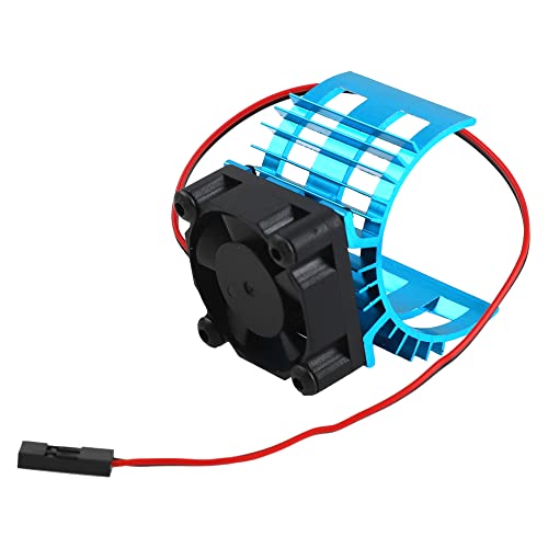 ShareGoo Alloy Heat Sink Heatsink with 5V Cooling Fan for 1/10 Car 540 550 3650 Size Brushless Engine Motor RC Car Truck Buggy Crawler,Blue