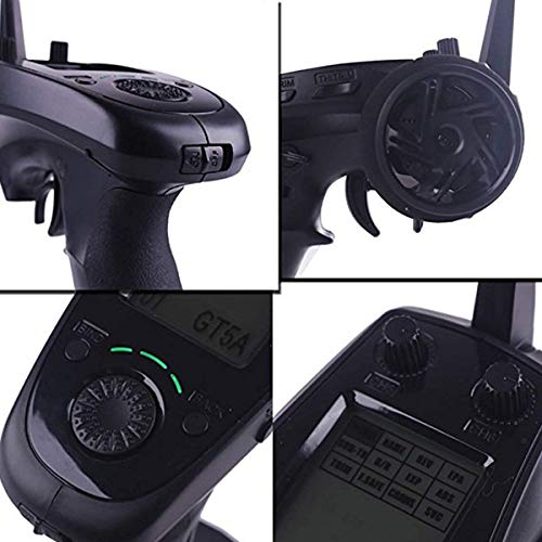 Flysky FS-GT5 6CH RC Transmitter with FS BS6 Receiver, 2.4Ghz AFHDS Transmitter and Receiver for RC Car Boat (Failsafe Function + 200m Range + Great Ergonomic + 4 Climbing Mode)