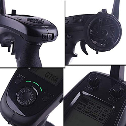 Flysky FS-GT5 6CH RC Transmitter with FS BS6 Receiver, 2.4Ghz AFHDS Transmitter and Receiver for RC Car Boat (Failsafe Function + 200m Range + Great Ergonomic + 4 Climbing Mode)