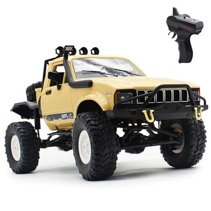 Mostop C14 RC Crawler 4x4 Offroad Rock Crawler Climbing Truck | 1/16 All Terrain Remote Control Car with LED Lights, Proportional Throttle Steering, 2 Batteries, RTR RC Car for Kids Boys 8+