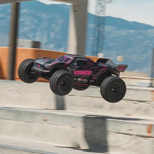 ARRMA RC Truck 1/10 VORTEKS 223S DSC 2WD RTR Brushless Stadium Truck, Pink, (Lipo Battery and Charger Not Included) ARA3505T3 - color: Pink