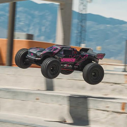 ARRMA RC Truck 1/10 VORTEKS 223S DSC 2WD RTR Brushless Stadium Truck, Pink, (Lipo Battery and Charger Not Included) ARA3505T3 - color: Pink