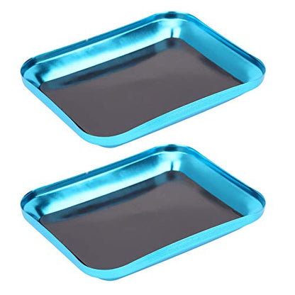 Aluminum RC Repair Screw Tray Magnetic Tool Board for Model Car Boat Drone (Blue) - color: Blue