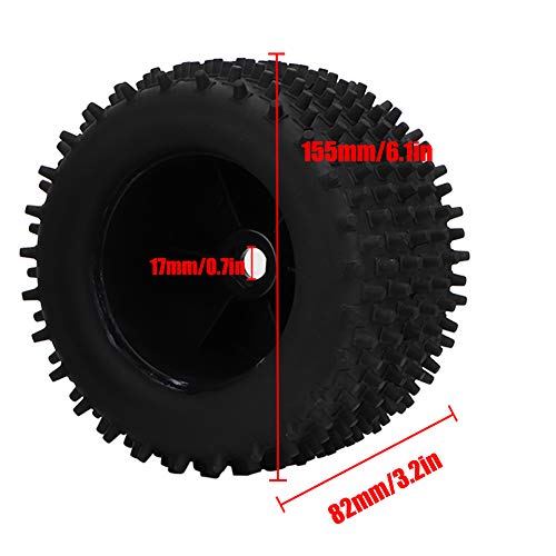 155mm Rubber Tire 82mm Hub Wheel Upgrade Kit, RC Rubber Tire for 1/8 Truck, High - Grip Tread with Nylon Hub and Plastic Rim, Dampening Off - Road Vibration