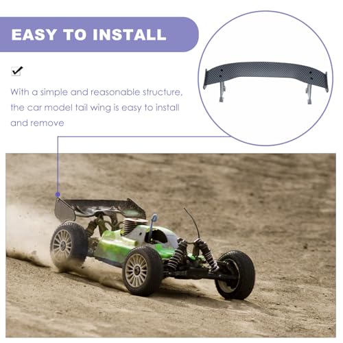 ERINGOGO 1/10 Mini Drift Car Tail Wing Carbon Fiber Rear Spoiler Vehicle Model Tail Wing Universal Rc Car Modification Accessory for Racing