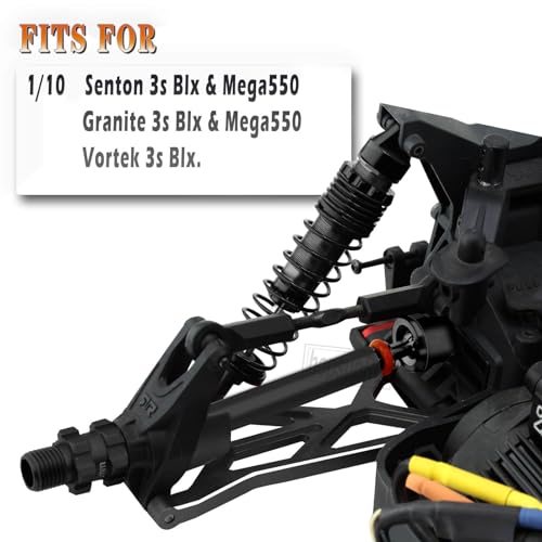 #45 Steel Front Rear Drive Shaft CVD Upgrades Parts for 1/10 Granite Senton 3s Blx&Mega550,Vortek 3s Blx,Stainless Driveshaft Axles Hops Up,#ARAC4041,Black - color: Black(4cvd)