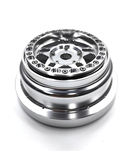 CNC aluminum bead lock wheel For LOSI Super Baja Rey 2.0 1/6 1pcs (silver) - color: silver