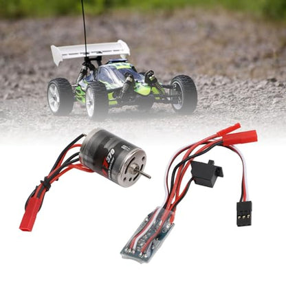 RC Brushed Motor ESC Combo with High Purity Copper Windings 31T 30000rpm Motor and 30A Brushed ESC with JST Plug for 1/16 / 1/18 Scale RC Cars