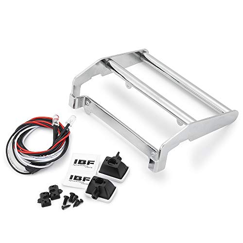 Metal Front Bumper with LED Lights for TRX4 Bronco 1/10th RC Crawler Car Accessories