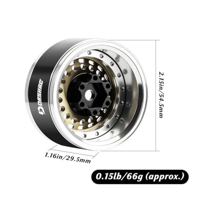 RC 1.9" Beadlock Wheels with Adjustable Offset for TRX4 SCX10 - color: Desert Gold