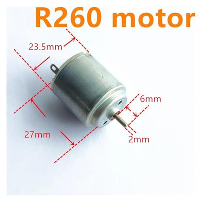 DC Motors Micro Mini 130 390 R260 R280 N20 Brush DIY Model Toy Fan Cars Drones Robotics Hand Drills(R260 Motor) - color: R260 Motor