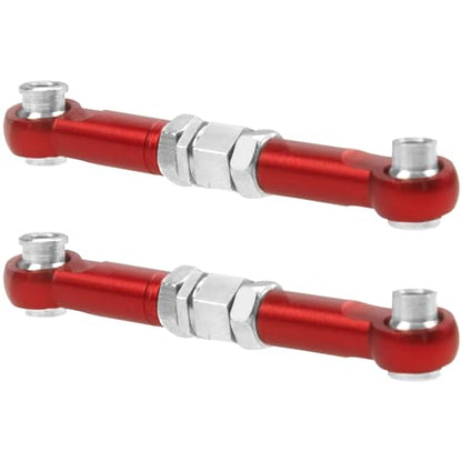 Share Goo 4Pcs ShareGoo Metal Steering Rod Servo Linkages Turnbuckle Compatible with Hyper Go MJX 16207 16208 16209 16210 H16BM H16GT H16DR 1/16 RC Car (Red) - color: Red