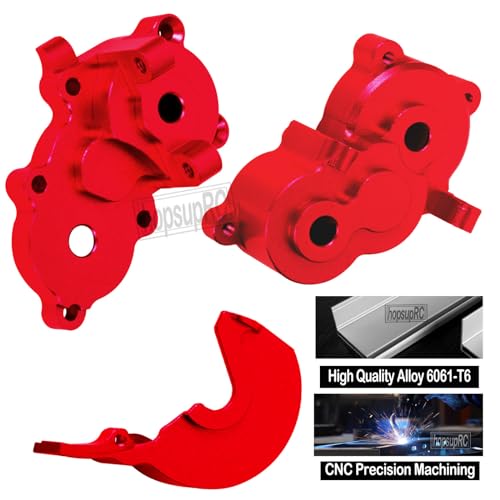 Center Gearbox Transmission Case Upgrades Part for 1/16 E-Revo/Mini Slash/Mini Summit,Aluminum Gearbox Differential Housings Hops Up,Red - color: Red/(for E-revo)