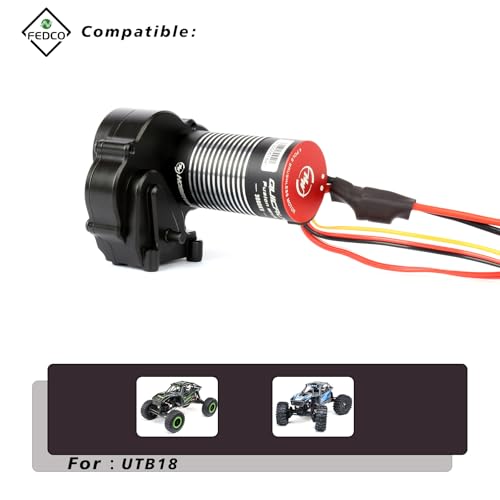 UTB18 Motor Transmission with Hobbywing QUICRUN Fusion Mini16 3000KV Brushless Motor ESC Combo 2in1 FOC System for Axial UTB18 Capra 4WD & 4WS Upgrades 1/18 RC Crawler
