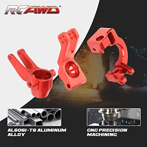 RCAWD Steering Block& C-hubs& Rear Hub Set for ARRMA 1/8 Vendetta 3S & Infraction 570 Mega Upgrades Parts,Hopups for #ARA330686#ARA330685#ARA330687 Caster Knuckle Arm Spindle Carrier Stub Axle Red - color: Red