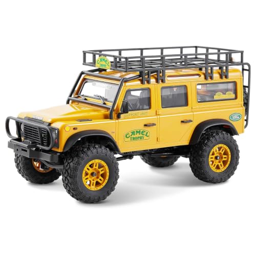 FCX24MS FMS 1/24 RC Crawler, Land Rover Family, 2.4Ghz Off-Road RC Rock Crawler with Lighting Effects and Speed Switch, RC Cars for Adults, Defender 110 - color: Defender 110