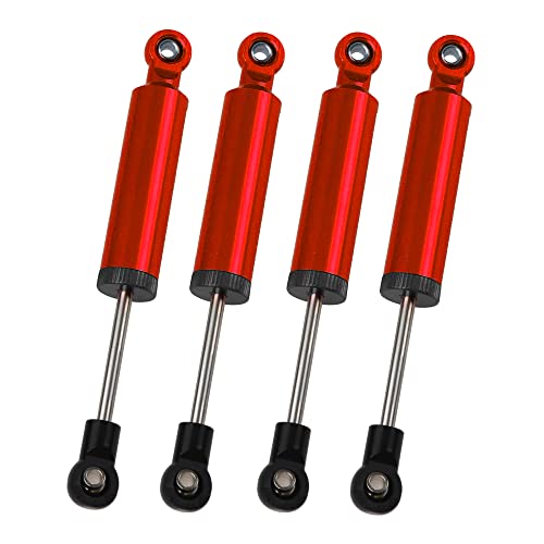 4Pcs RC Car Shocks Shock Absorber Internal Spring Shocks Damper Upgrade Parts Compatible with Axial SCX10 Traxxas TRX4 Redcat Tamiya 1/10 RC Crawler (Hole Distance:90mm, Red) - color: Red, size: Hole Distance:90mm