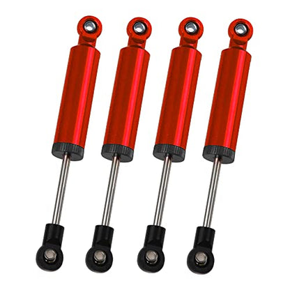 4Pcs RC Car Shocks Shock Absorber Internal Spring Shocks Damper Upgrade Parts Compatible with Axial SCX10 Traxxas TRX4 Redcat Tamiya 1/10 RC Crawler (Hole Distance:90mm, Red) - color: Red, size: Hole Distance:90mm
