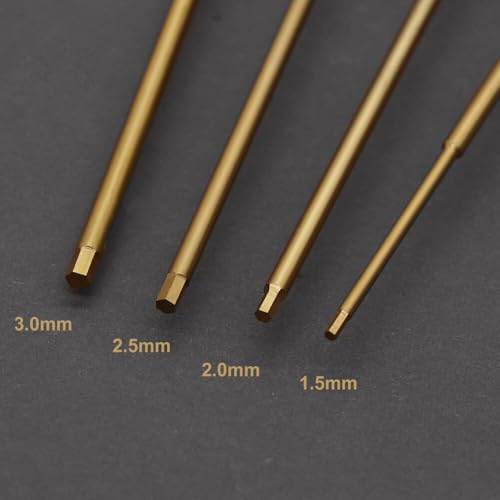 4Pcs RC Hex Driver Set, Titanium RC Screwdriver Tools Kit Set,1.5mm 2.0mm 2.5mm 3.0mm,Hexagonal Screwdriver Wrench Repair Tools for RC Model Helicopter Boat Cars - size: 4Pcs Titanium