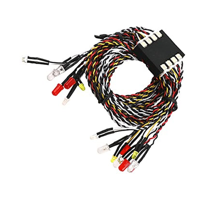 JR Style Servo Splitter Cable, 2.75" Servo 1 Male to 2 Female JR Y Harness Y Cable Extension Wire & RC Car Led Light System Turn Signal Brake Headlight Taillight Backward-Light Fog-Lights Set Group